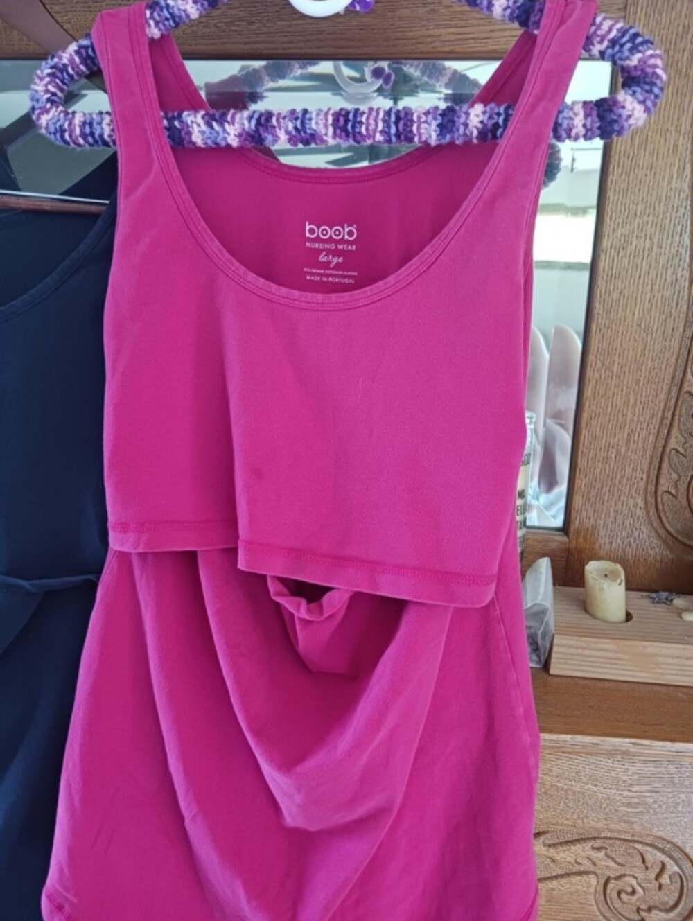 Boob Design Organic Cotton Nursing Tank Top — Hot Pink